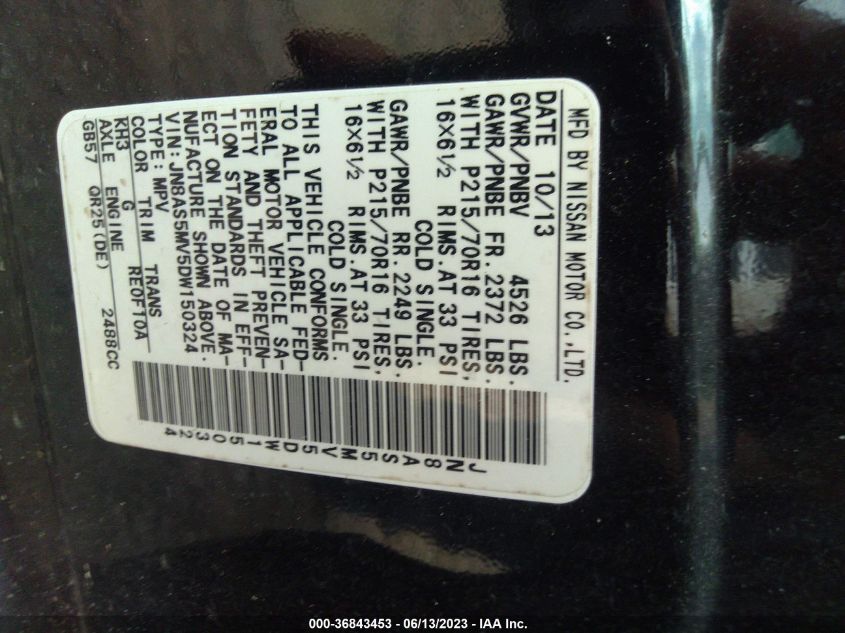 2013 NISSAN ROGUE S - JN8AS5MV5DW150324