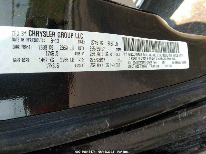 2014 DODGE GRAND CARAVAN SE - 2C4RDGBG6ER167068