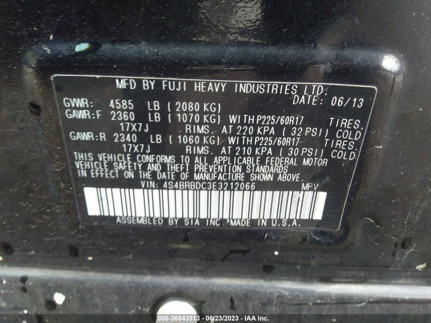 2014 SUBARU OUTBACK 2.5I PREMIUM - 4S4BRBDC3E3212066