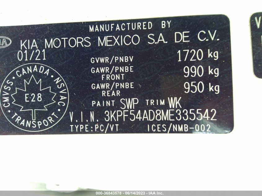 2021 KIA FORTE EX - 3KPF54AD8ME335542