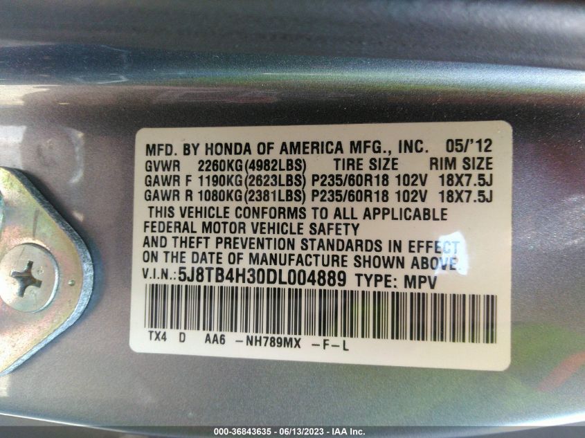 2013 ACURA RDX - 5J8TB4H30DL004889
