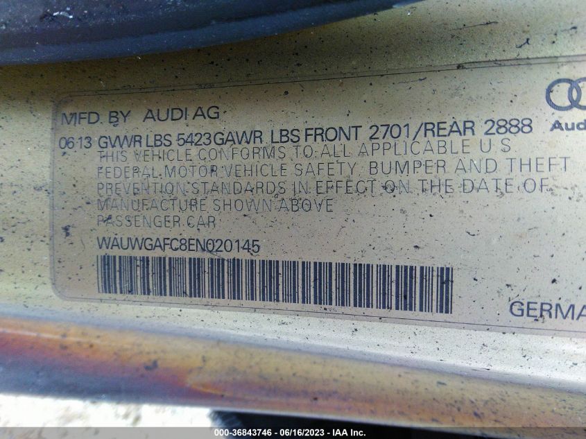 2014 AUDI A7 3.0 PREMIUM PLUS - WAUWGAFC8EN020145