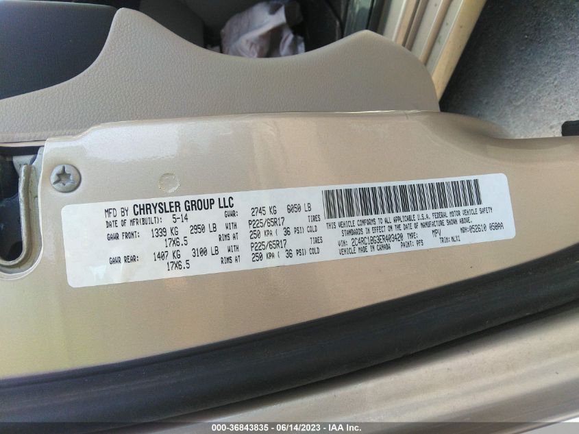 2014 CHRYSLER TOWN & COUNTRY TOURING - 2C4RC1BG3ER403420