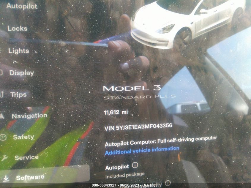 2021 TESLA MODEL 3 STANDARD RANGE PLUS - 5YJ3E1EA3MF043356