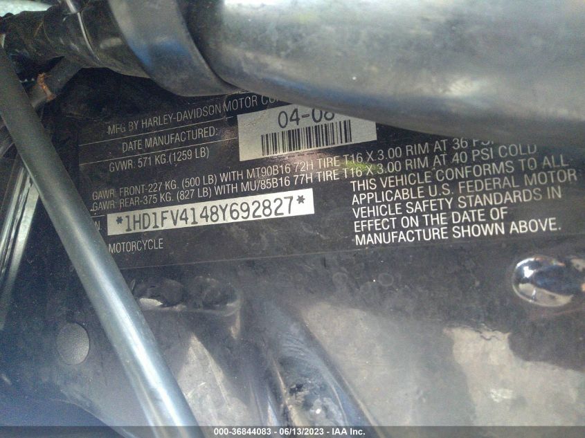 2008 HARLEY-DAVIDSON FLHT - 1HD1FV4148Y692827