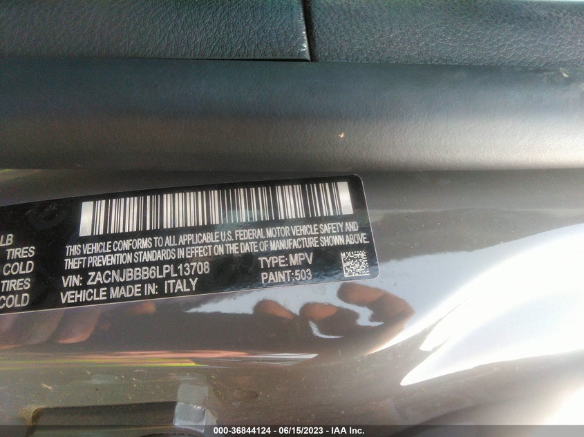 VIN ZACNJBBB6LPL13708 2020 JEEP RENEGADE ALTITUDE
