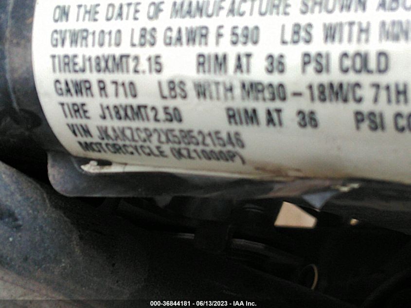 2005 KAWASAKI KZ1000 P - JKAKZCP2X5B521546