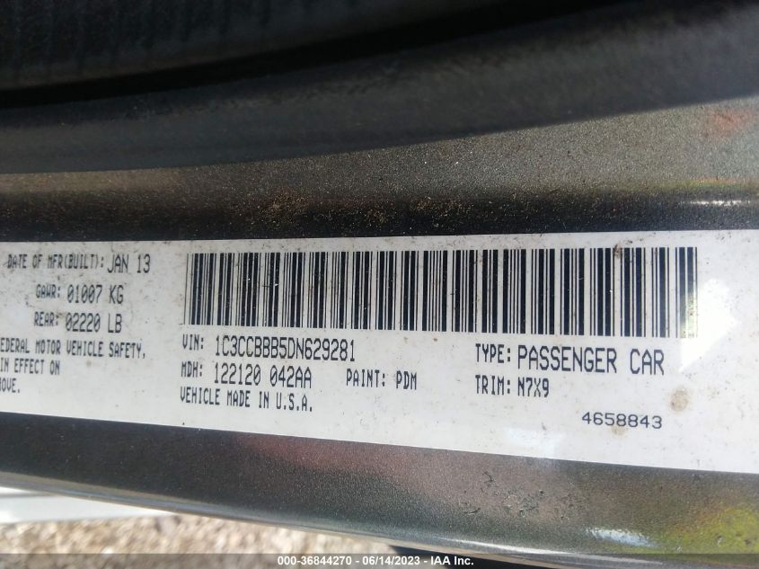 2013 CHRYSLER 200 TOURING - 1C3CCBBB5DN629281