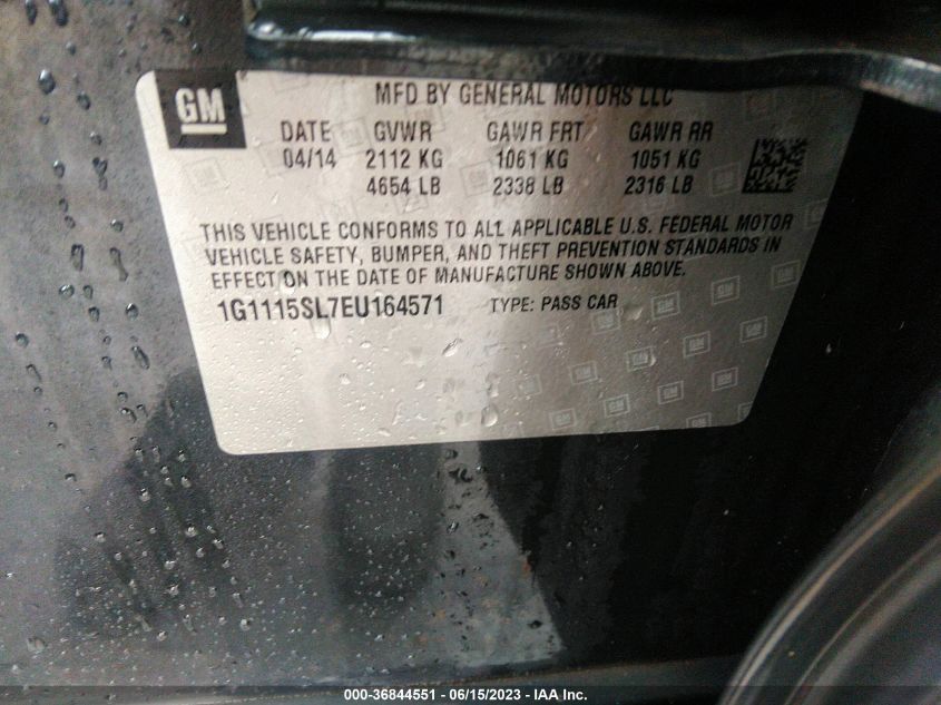2014 CHEVROLET IMPALA LT - 1G1115SL7EU164571