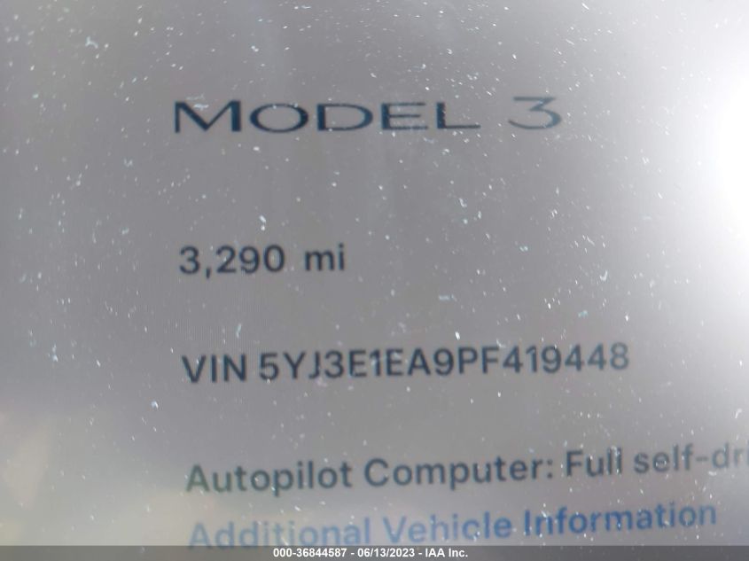 2023 TESLA MODEL 3 - 5YJ3E1EA9PF419448