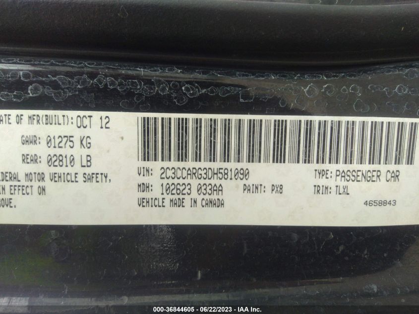 2013 CHRYSLER 300 - 2C3CCARG3DH581090