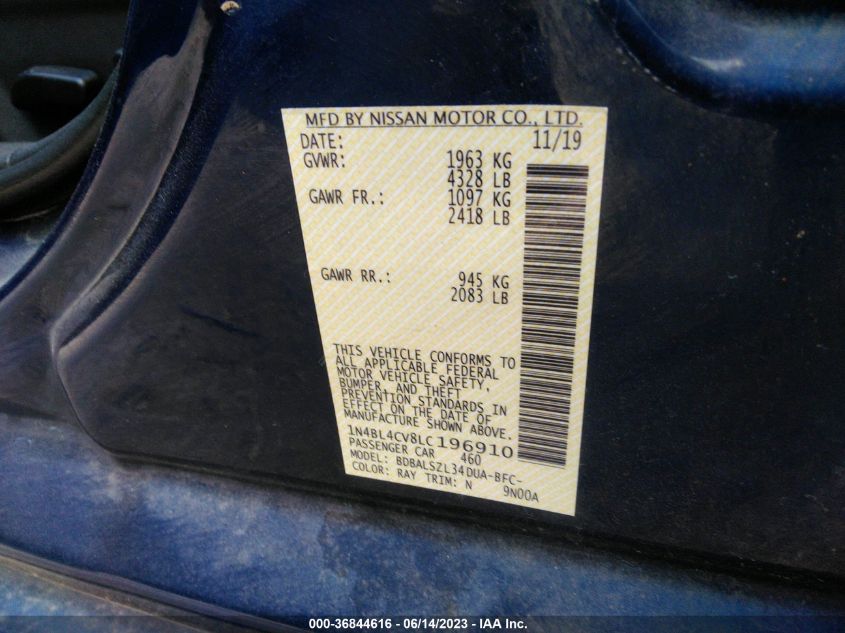2020 NISSAN ALTIMA 2.5 SR - 1N4BL4CV8LC196910