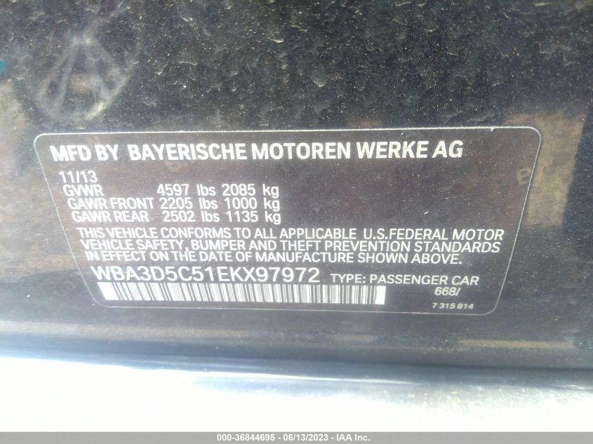 2014 BMW 3 SERIES 328D XDRIVE - WBA3D5C51EKX97972