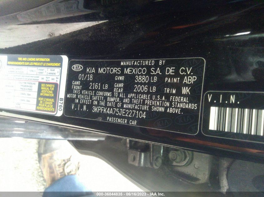 2018 KIA FORTE LX - 3KPFK4A75JE227104