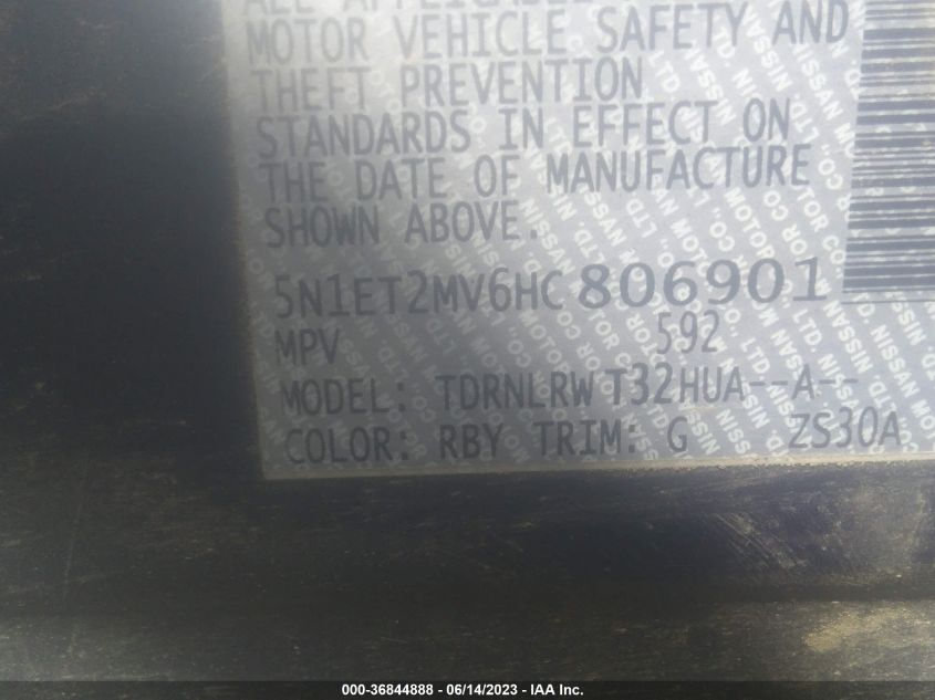 2017 NISSAN ROGUE SV HYBRID/SL HYBRID - 5N1ET2MV6HC806901