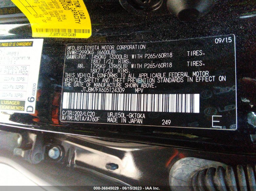 2016 LEXUS GX 460 - JTJBM7FX6G5124309