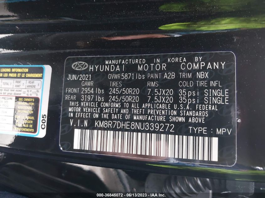 2022 HYUNDAI PALISADE CALLIGRAPHY - KM8R7DHE8NU339272