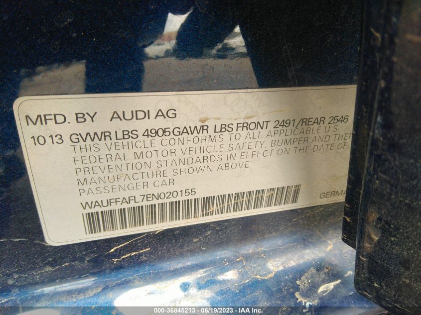 2014 AUDI A4 PREMIUM PLUS - WAUFFAFL7EN020155