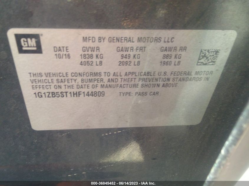 2017 CHEVROLET MALIBU LS - 1G1ZB5ST1HF144809