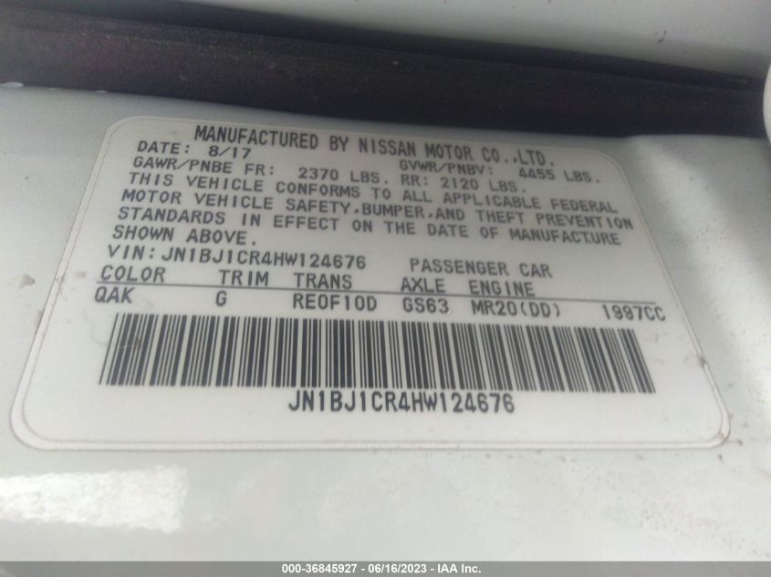 2017 NISSAN ROGUE SPORT S - JN1BJ1CR4HW124676