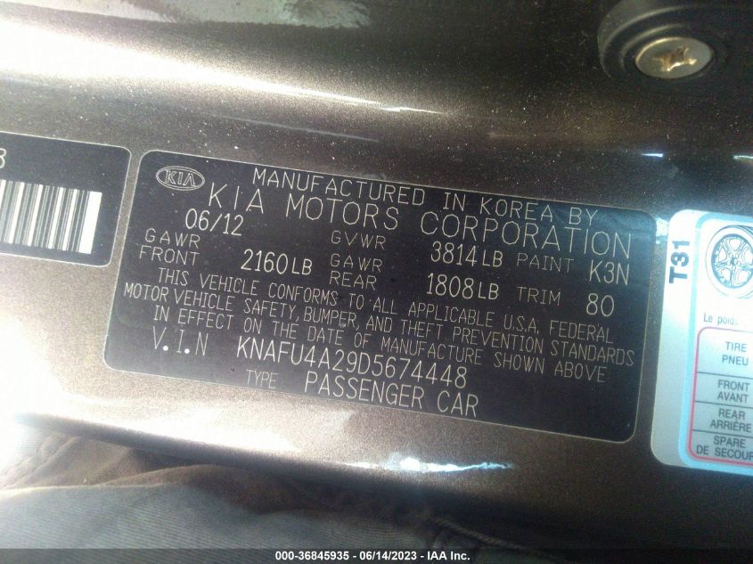 2013 KIA FORTE EX - KNAFU4A29D5674448