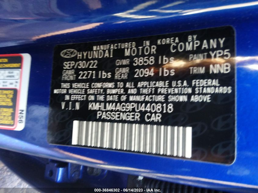 2023 HYUNDAI ELANTRA SEL - KMHLM4AG9PU440818