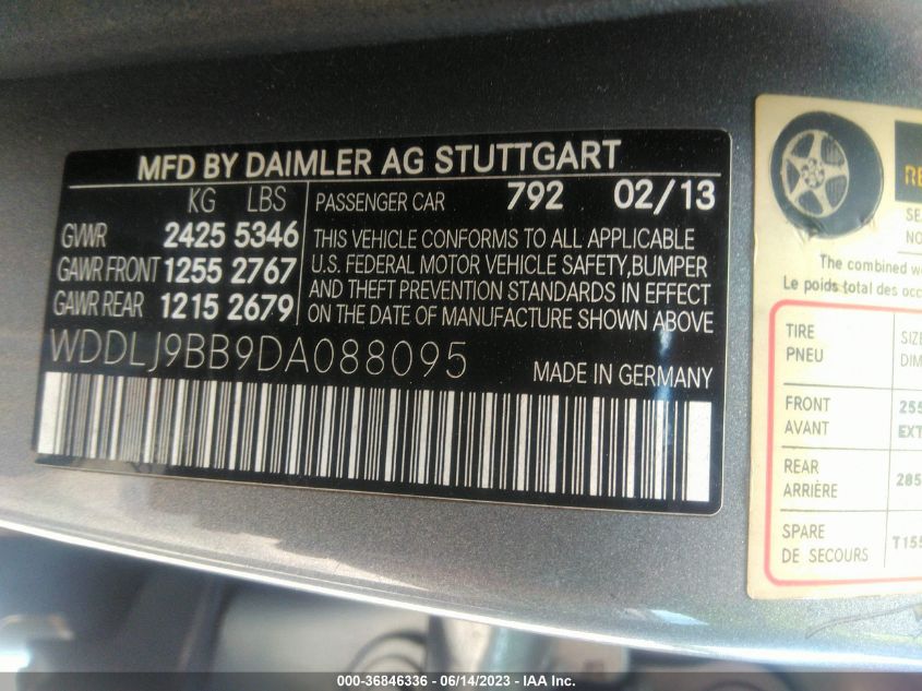 2013 MERCEDES-BENZ CLS-CLASS CLS 550 WDDLJ9BB9DA088095