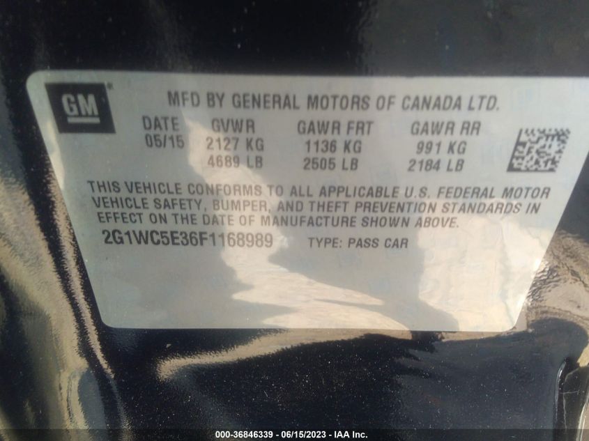 2015 CHEVROLET IMPALA LIMITED LTZ - 2G1WC5E36F1168989