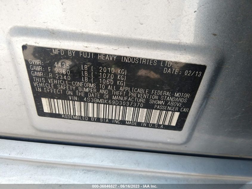 2013 SUBARU LEGACY 2.5I LIMITED - 4S3BMBK69D3037370