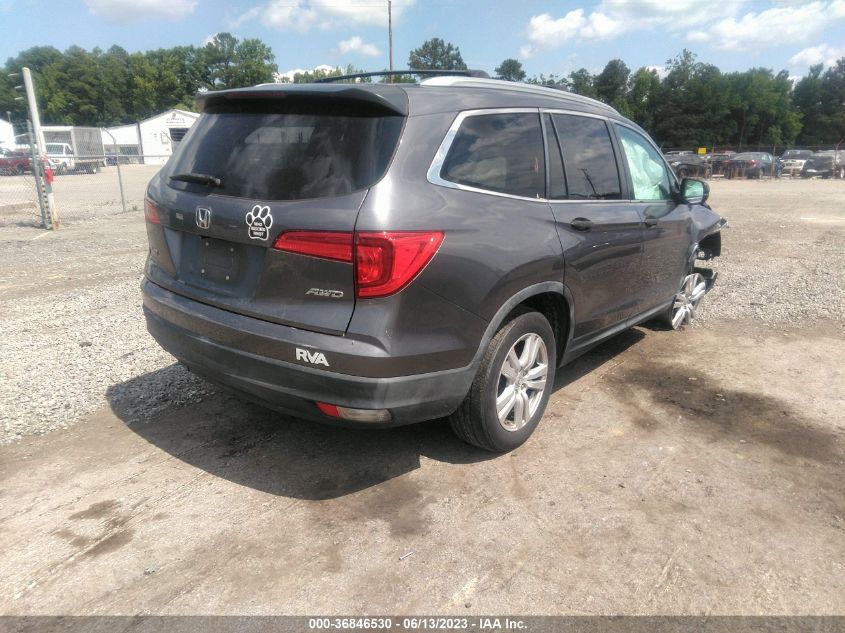 2016 HONDA PILOT LX - 5FNYF6H17GB028746