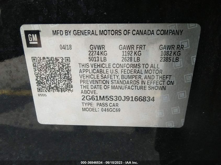 2018 CADILLAC XTS LUXURY - 2G61M5S30J9166834