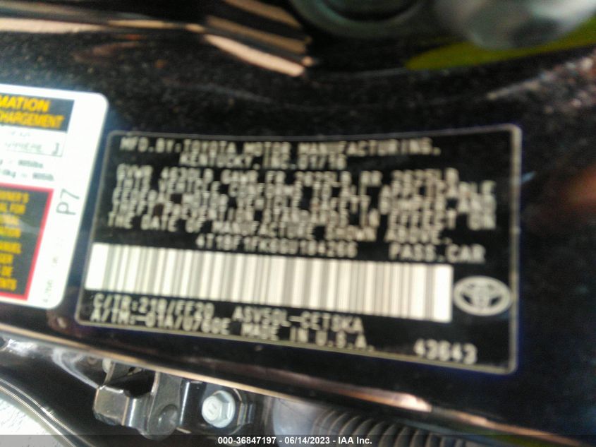 2016 TOYOTA CAMRY LE/XLE/SE/XSE - 4T1BF1FK6GU184266