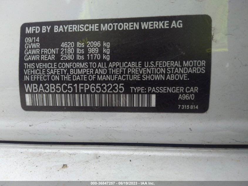 2015 BMW 3 SERIES 328I XDRIVE - WBA3B5C51FP653235