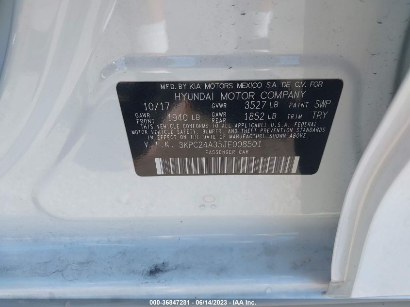 2018 HYUNDAI ACCENT SE/SEL - 3KPC24A35JE008501