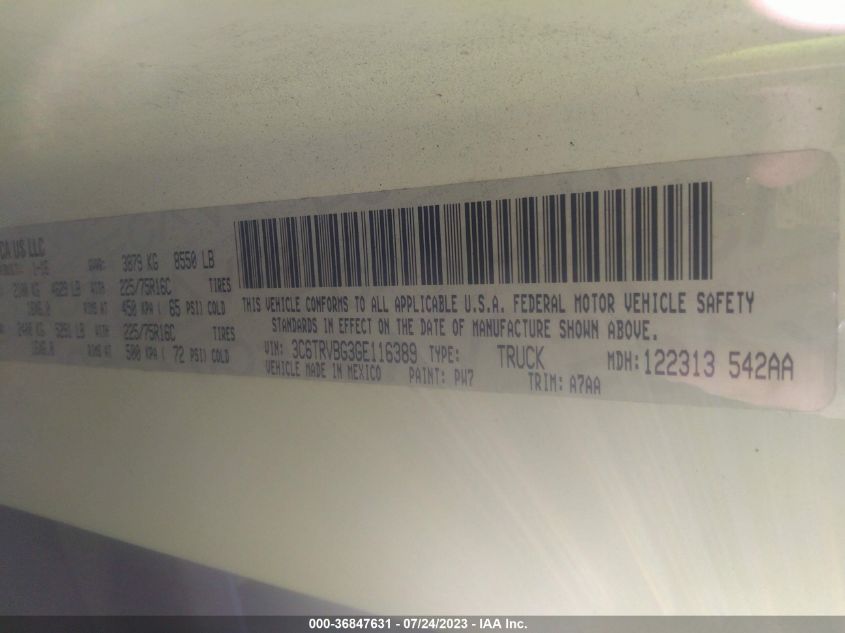 2016 RAM PROMASTER CARGO VAN - 3C6TRVBG3GE116389