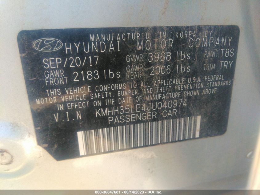 2018 HYUNDAI ELANTRA GT - KMHH35LE4JU040974