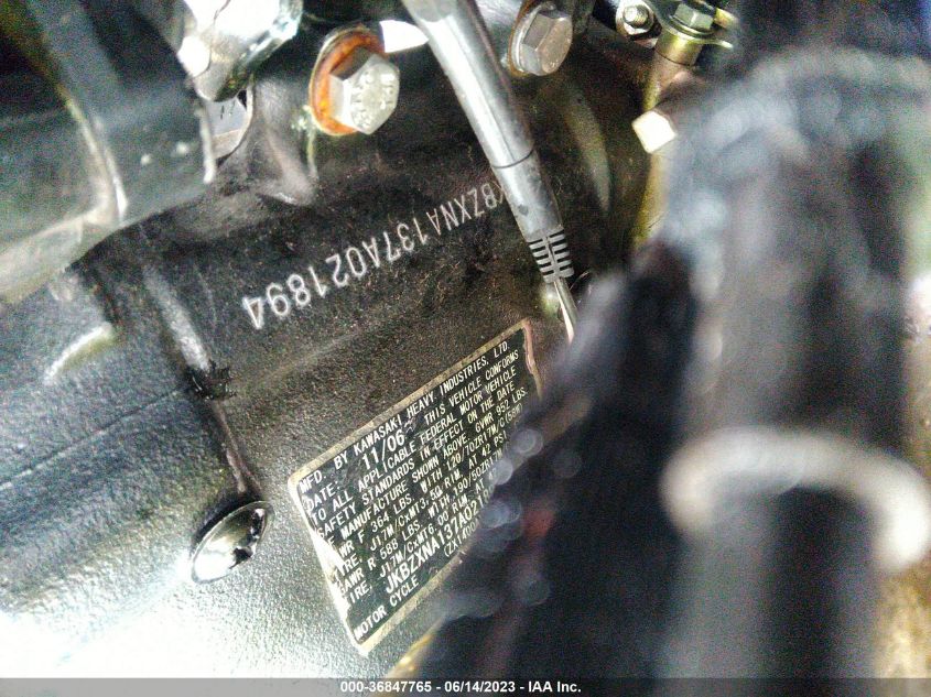 2007 KAWASAKI ZX1400 A - JKBZXNA137A021894