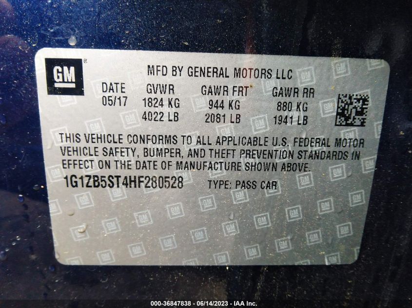 2017 CHEVROLET MALIBU LS - 1G1ZB5ST4HF280528