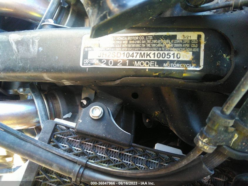 2021 HONDA CRF1100 D4 - JH2SD1047MK100510