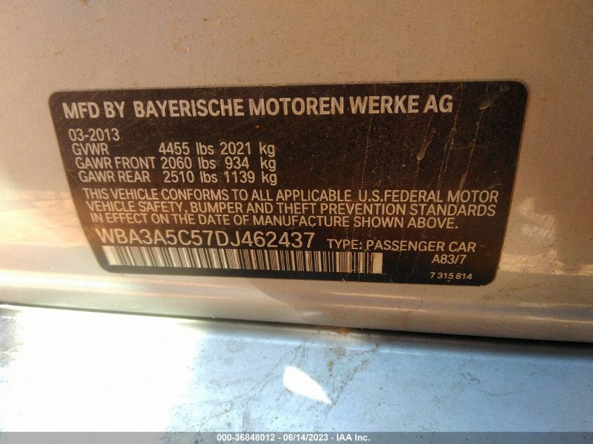 2013 BMW 3 SERIES 328I - WBA3A5C57DJ462437