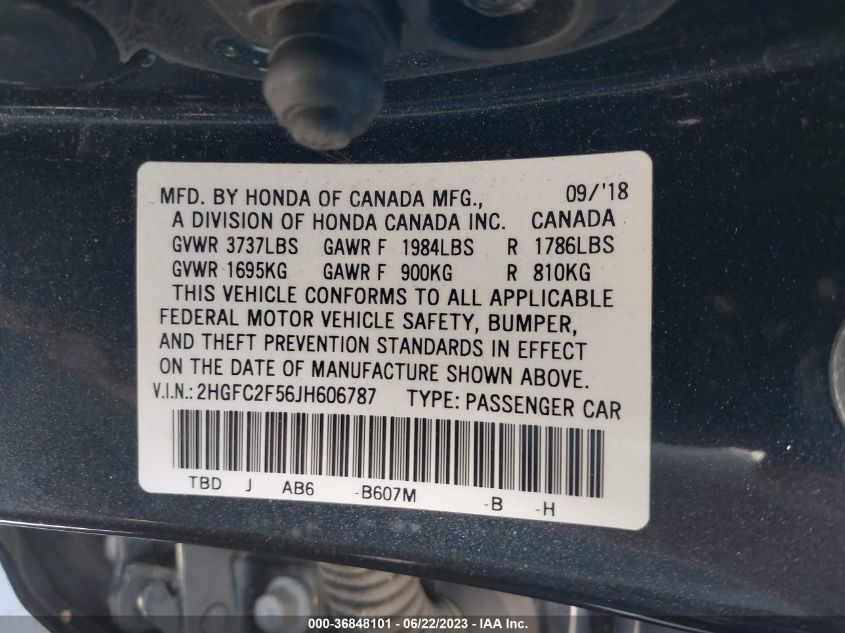 2018 HONDA CIVIC SEDAN LX - 2HGFC2F56JH606787