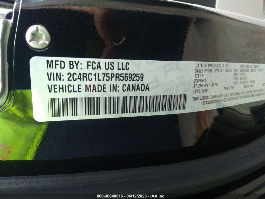 2023 CHRYSLER PACIFICA HYBRID TOURING L - 2C4RC1L75PR569259