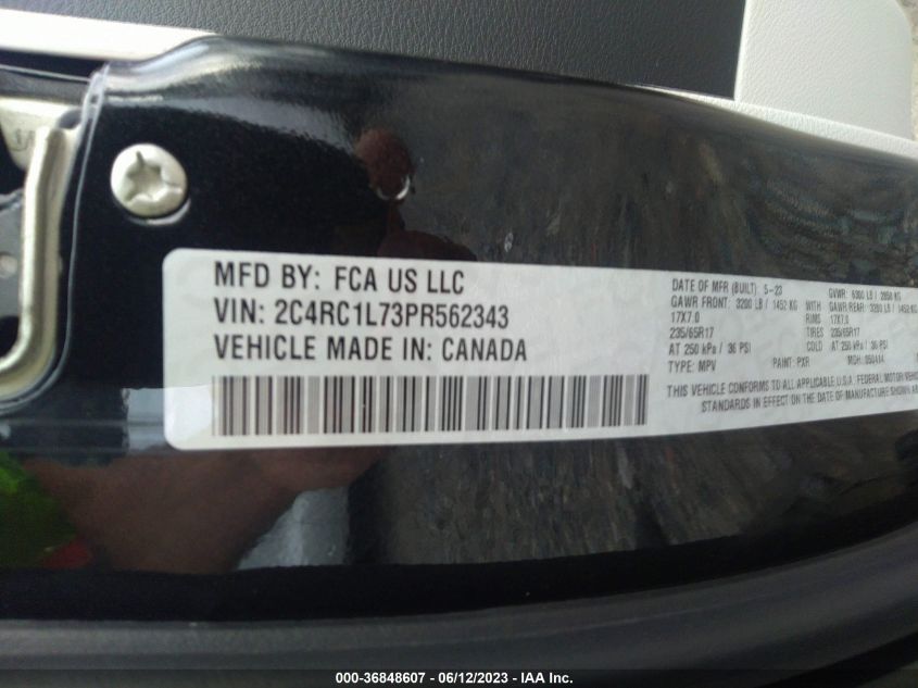 2023 CHRYSLER PACIFICA HYBRID TOURING L - 2C4RC1L73PR562343