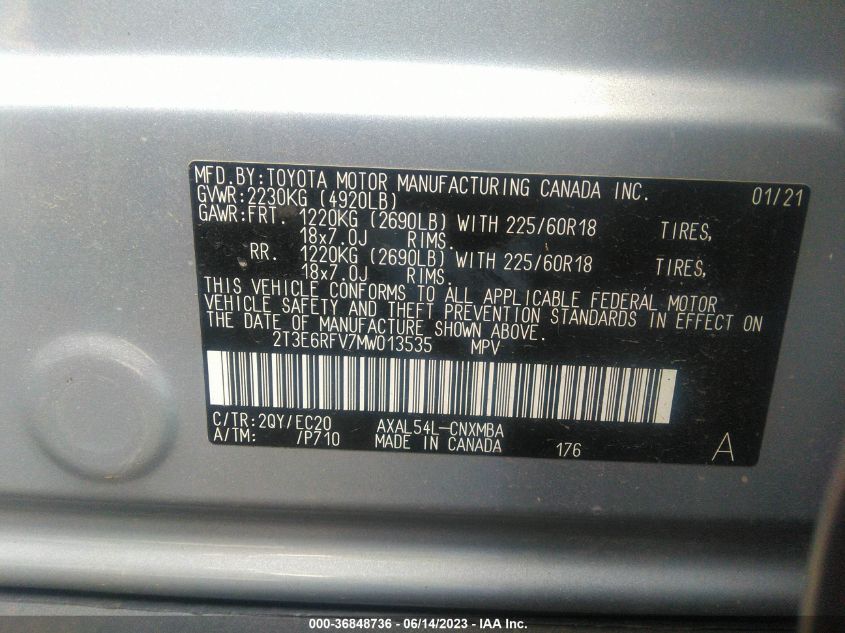 2021 TOYOTA RAV4 HYBRID XSE - 2T3E6RFV7MW013535