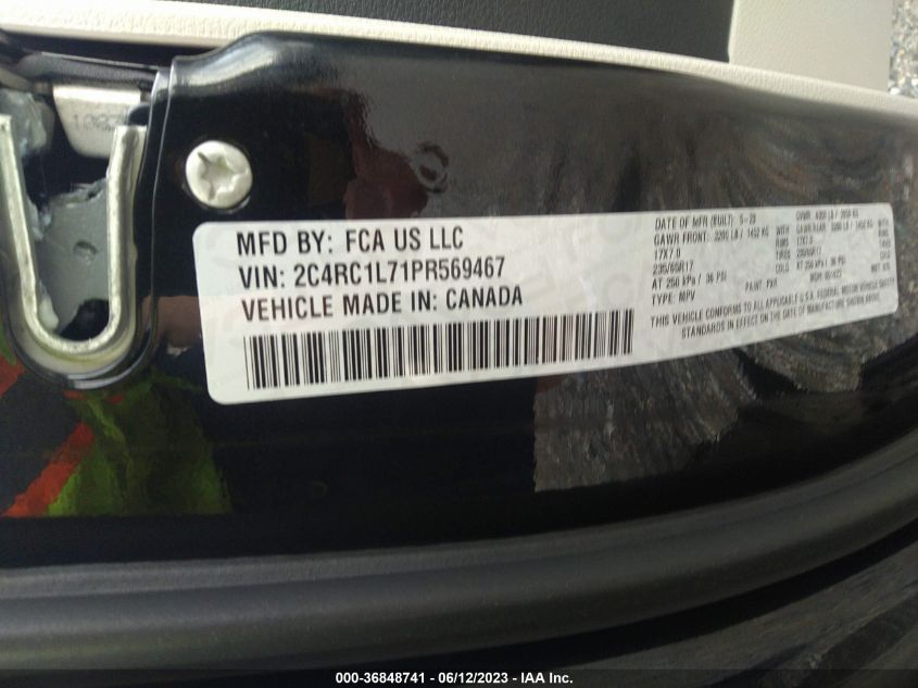 2023 CHRYSLER PACIFICA HYBRID TOURING L - 2C4RC1L71PR569467