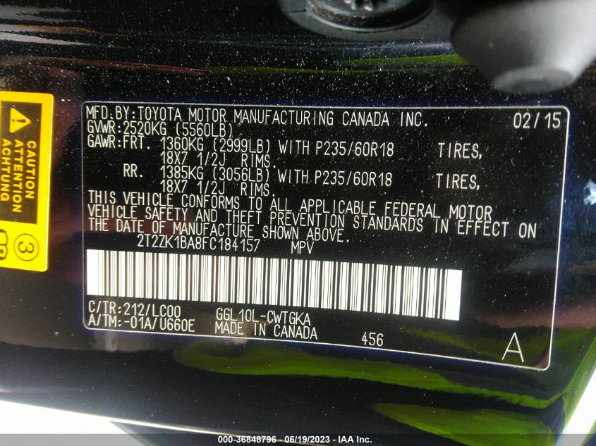 2015 LEXUS RX 350 - 2T2ZK1BA8FC184157