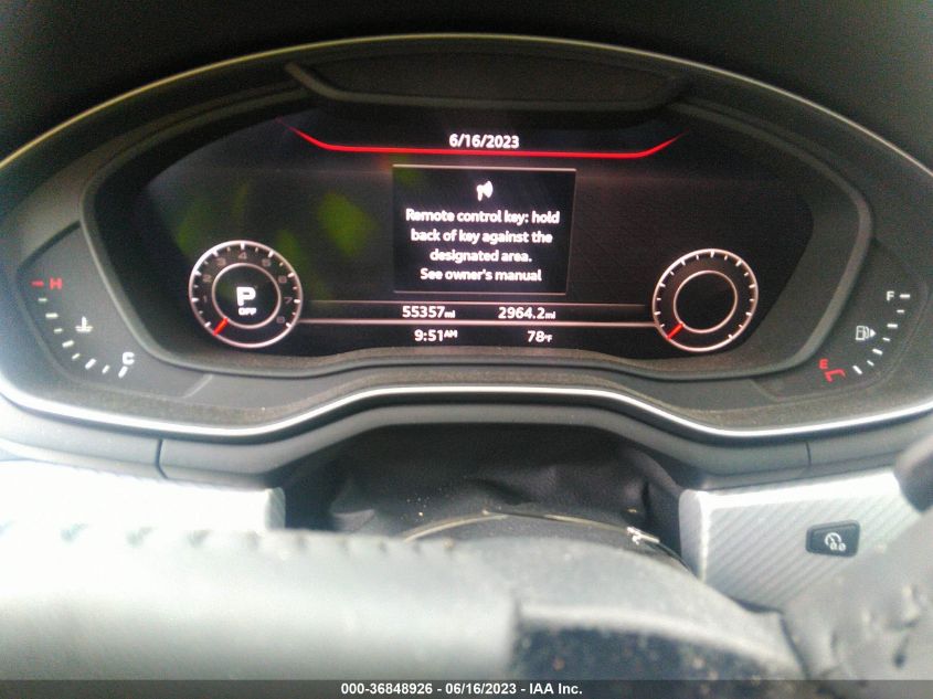 2018 AUDI A5 SPORTBACK PREMIUM PLUS - WAUBNCF56JA027680