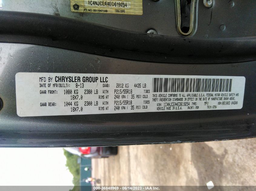 2014 JEEP COMPASS LATITUDE - 1C4NJCEA4ED619254