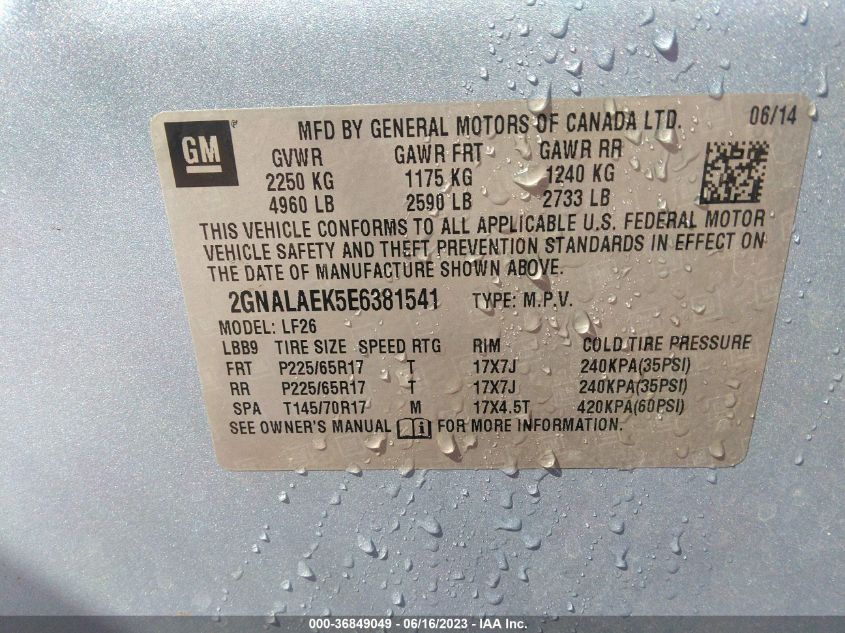 2014 CHEVROLET EQUINOX LS - 2GNALAEK5E6381541