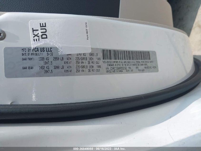 2019 CHRYSLER PACIFICA LIMITED - 2C4RC1GG0KR552162